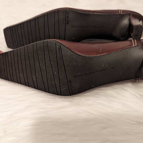 Vintage Stuart Weitzman Brown Loafer Pumps w/ Square Toe & Bow - Size 7M - Picture 12 of 13